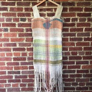Unique!!! Hand Woven Sheath Midi Dress Size S